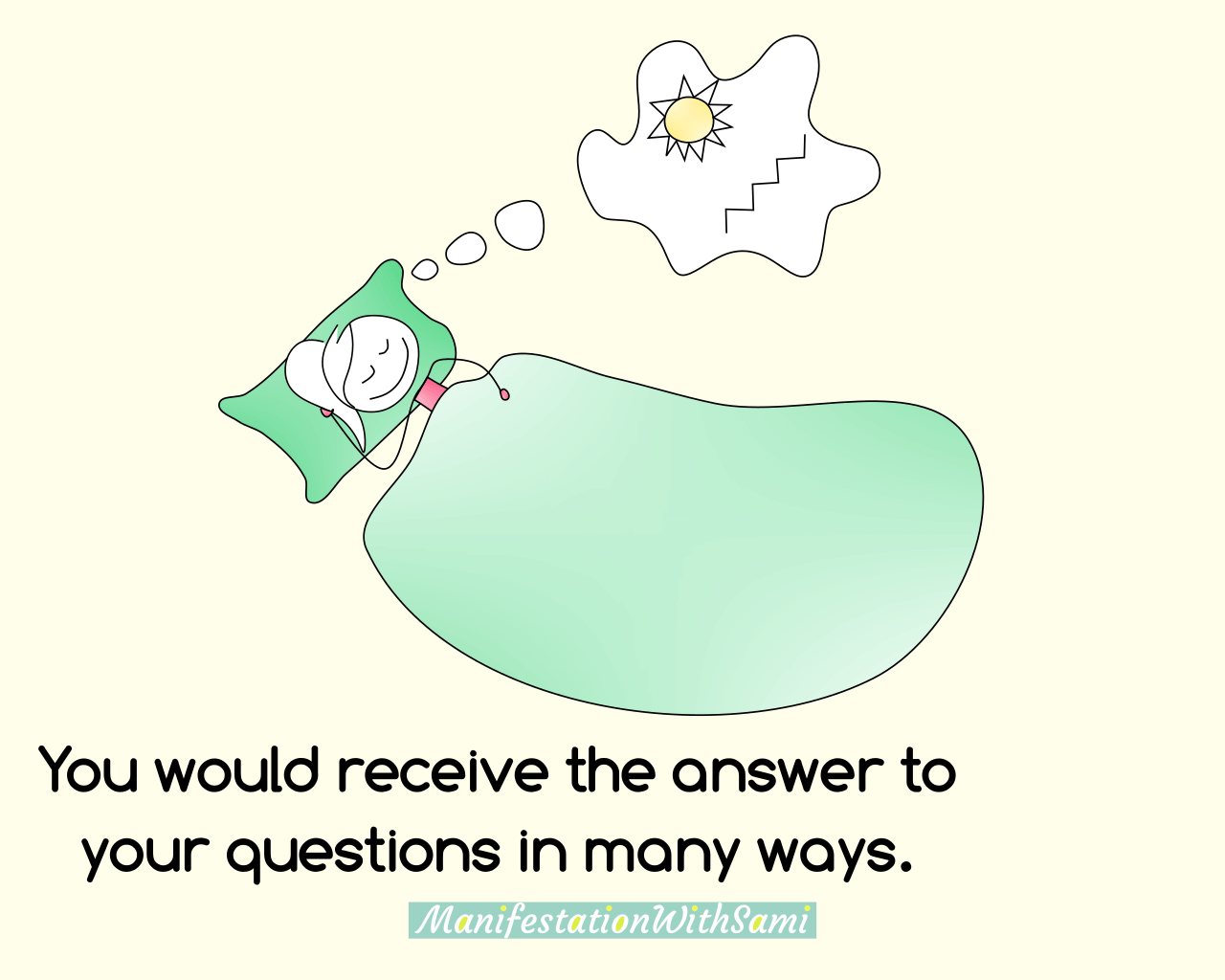 Your subconscious mind can answer your questions in many ways such as in your dream.