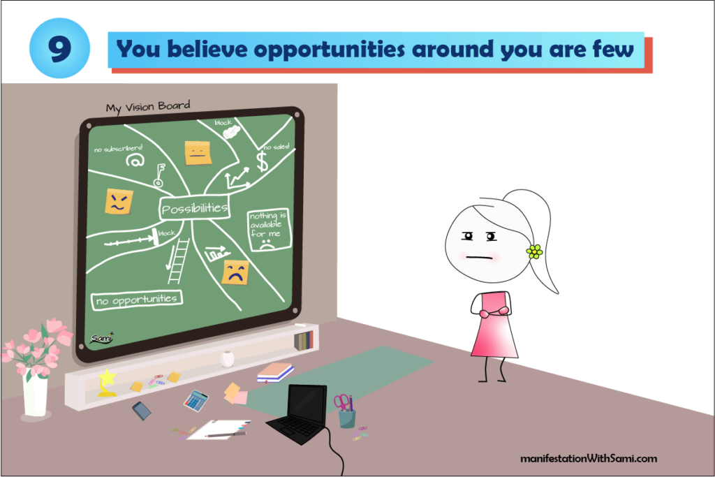 If you believe opportunities around you are few, you have a limited mindset.