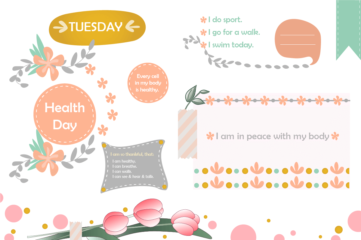 Tuesday is the health gratitude day challenge.
