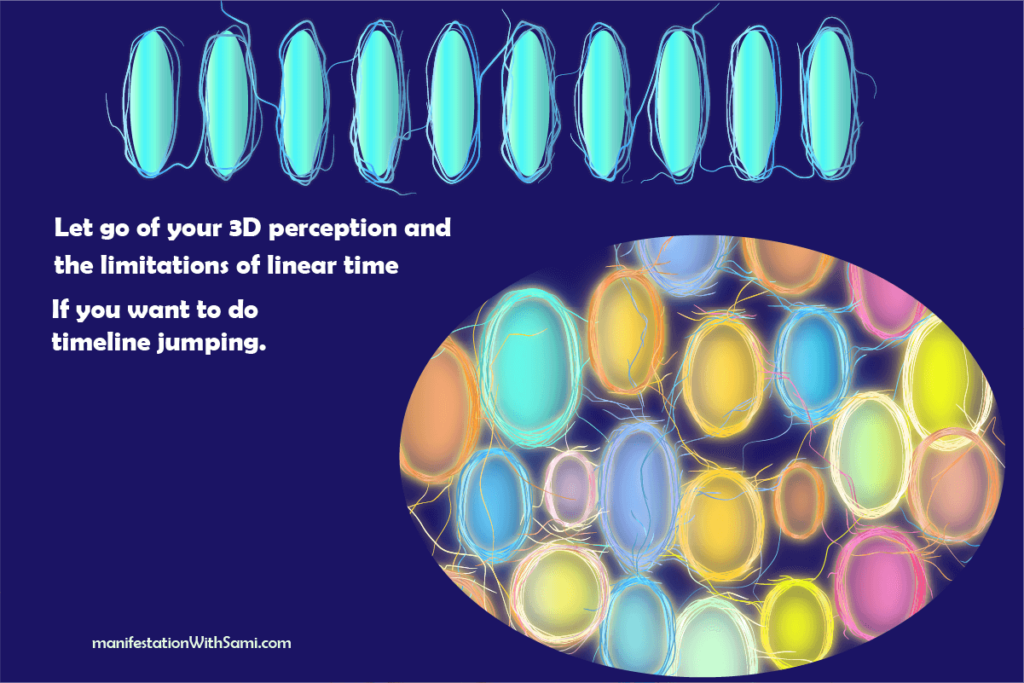 If you wish to engage in timeline jumping, release your 3D perception and linear time's constraints.